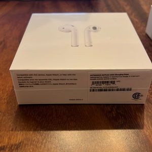 AirPods brand new has Brooke on case but easily can be covered with sticker